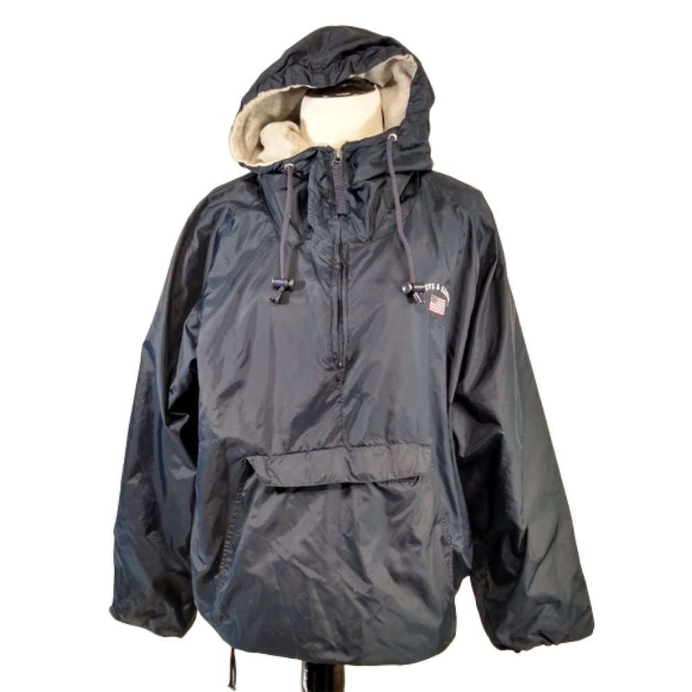 STEVE & BARRY'S men Blue Hooded Pullover Jacket size large - Picture 1 of 7